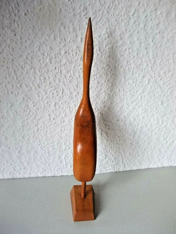 Kranich Reiher Vogel aus Holz handgearbeitet ca. 50er/ 60er Jahre