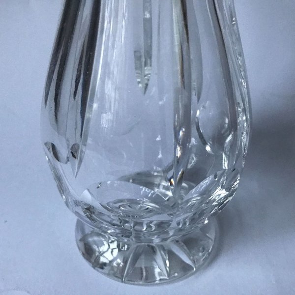 Alte Bleikristall Vase handgeschliffen mit Sternschliff